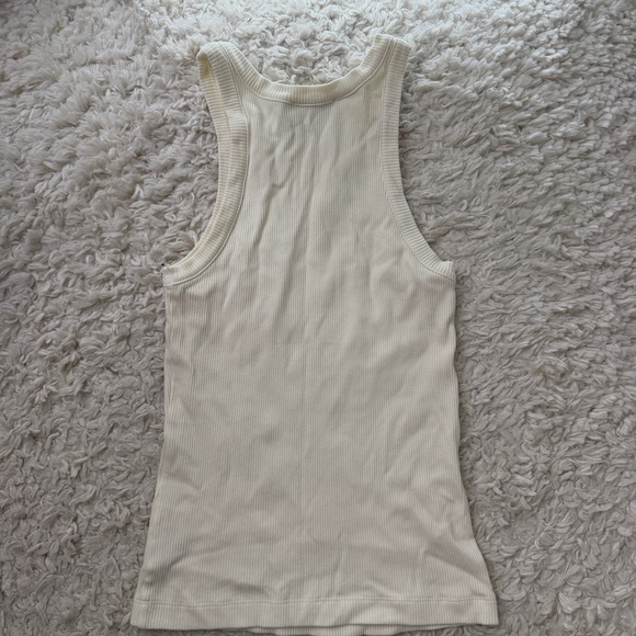 Agolde Ivory Ribbed Tank Top - Picture 4 of 6
